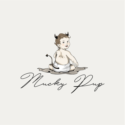 Devil logo with the title 'Mucky pup'