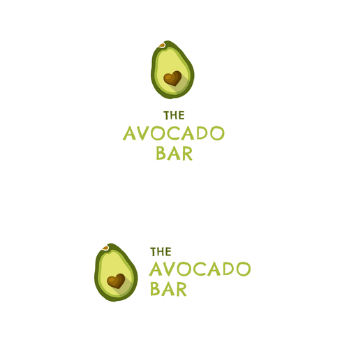Avocado design with the title 'Logo for The Avocado Bar'