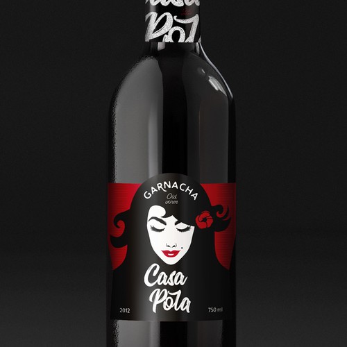 Spanish label with the title 'Casa Pola. Packaging for Spanish wine label'