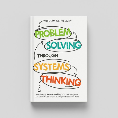 System design with the title 'Creative book cover for Wisdom University'