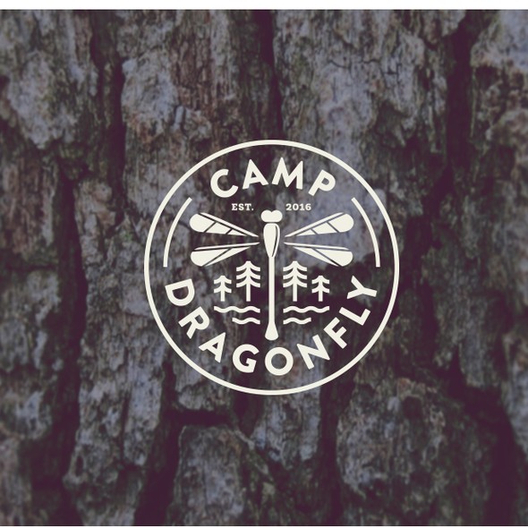 Camping logo with the title 'LOGO DESIGN'