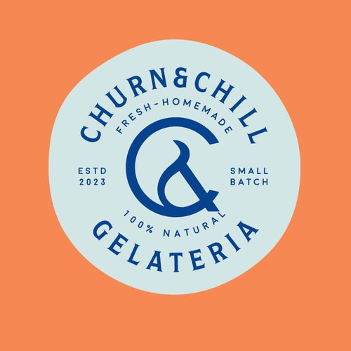 Ice cream design with the title 'CHURN  & CHILL'