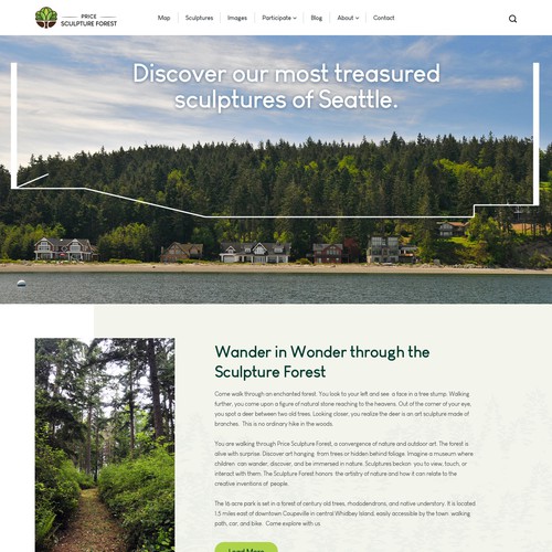 Nature website with the title 'Design For a New Sculpture Park '