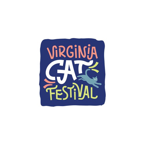 Festival logo with the title 'Playful cat festival logo'