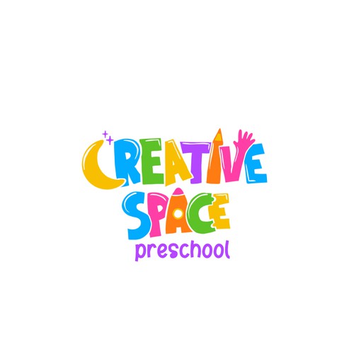 Kindergarten design with the title 'Creative Space Preschool logo'