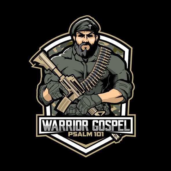 Commando logo with the title 'WARRIOR GOSPEL LOGO'