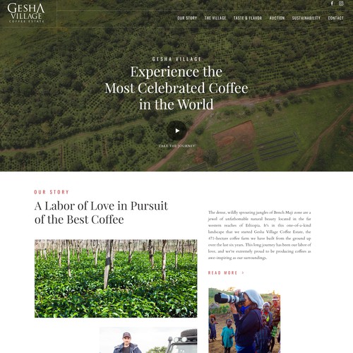 Sustainable design with the title 'A beautiful website for a Coffee farm in Ethiopia'