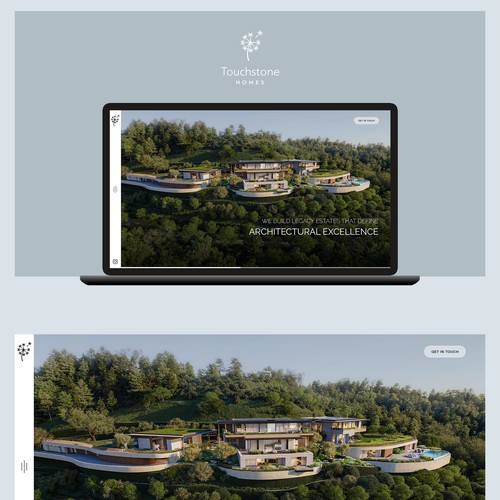 Construction website with the title 'Elevating Elegance: Bold Landing Page Concept for Touchstone Homes'