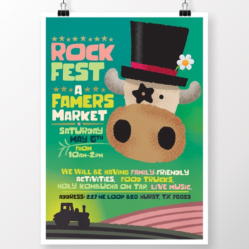 Festival design with the title 'Rock Fest Farm'