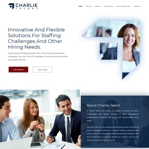 Work design with the title 'Staffing Solutions'