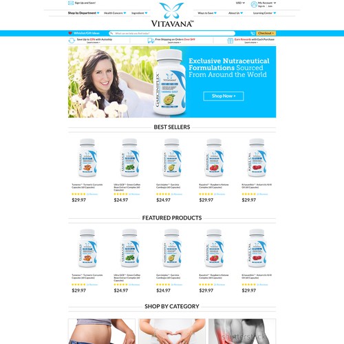 Ecommerce website with the title 'Website concept for Health'