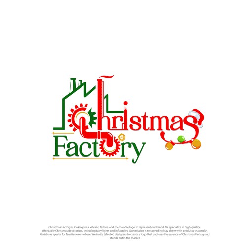 Factory design with the title 'Christmas Factory Logo'