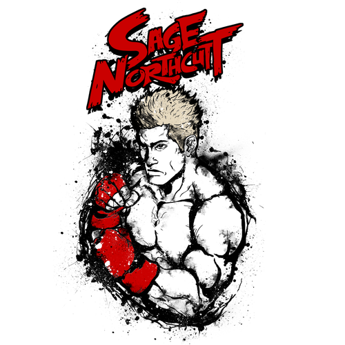 Fighting t-shirt with the title 'Super Sage Northcutt'