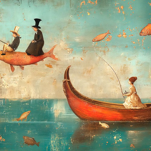 Mural artwork with the title 'Mural fish'