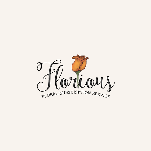 Flower design with the title 'Florious FLORAL SUBSCRIPTION SERVICE'