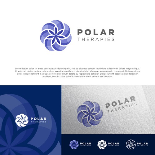 Chakra design with the title 'Polar Therapies Logo & Branding Identity'