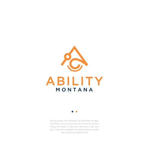Wheelchair design with the title 'Ability montana logo'
