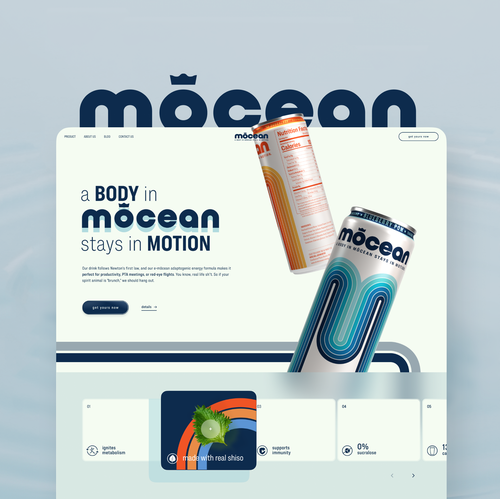 Website with the title 'Webdesign for mocean Drink'