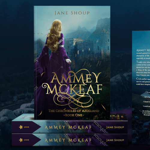 Princess design with the title 'Ammey Mckeaf book cover'