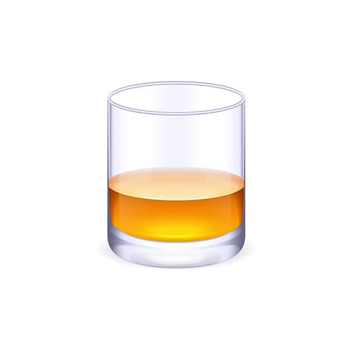 Glass design with the title 'Whisky Glass Icon'