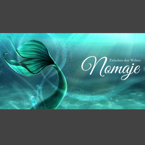 Mermaid artwork with the title 'Book cover; Facebook cover design'