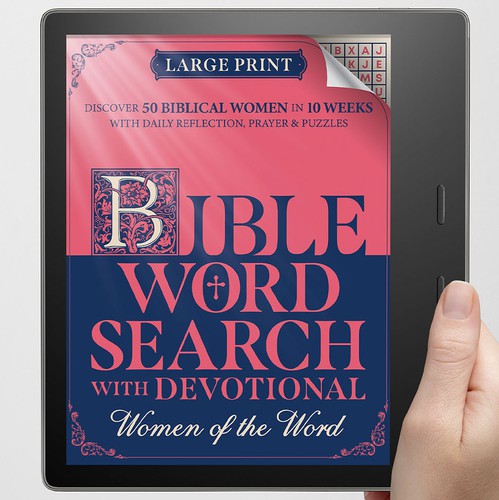 Religious book cover with the title 'eBook Cover for a Word Search Book with a Biblical Theme'