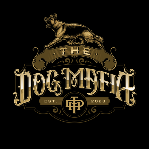 Victorian logo with the title 'The Dog Mafia - Logo Design'
