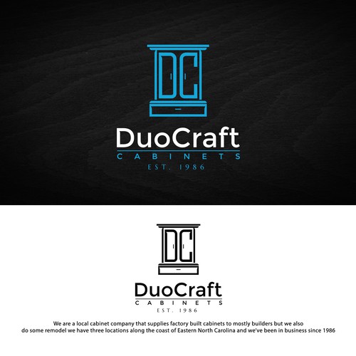 Cabinet design with the title 'DuoCraft Cabinets Logo'