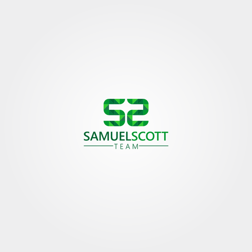 Low poly logo with the title 'Green low poly design'