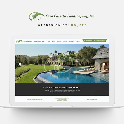 Lawn design with the title 'Website redesign for landscaping company'