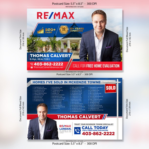 Mail design with the title 'Postcard Design for Real Estate Agent'