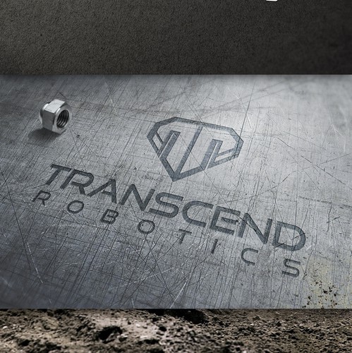Robot logo with the title ':: Logo Design for "TRANSCEND ROBOTICS"'