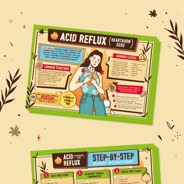 Fun design with the title 'Illustrated Sheet Designs for Alternative Herbal Remedies'