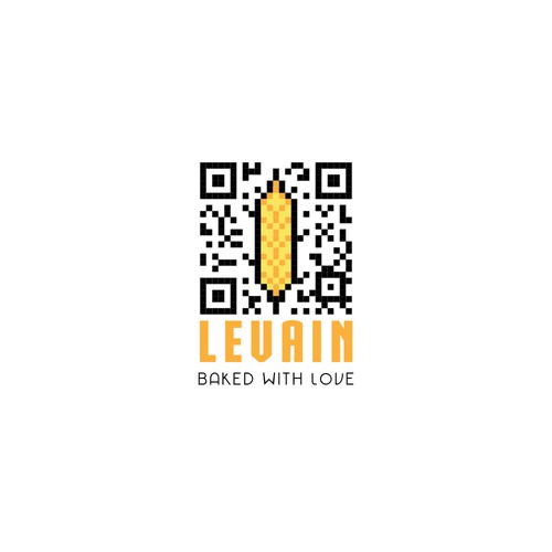 QR code design with the title 'Logo for a bakery in IT style'