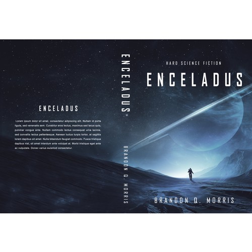 Minimal book cover with the title 'book cover ''Enceladus'''
