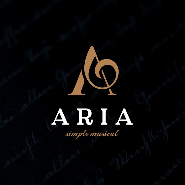Treble clef logo with the title 'Aria - Simple Musical'