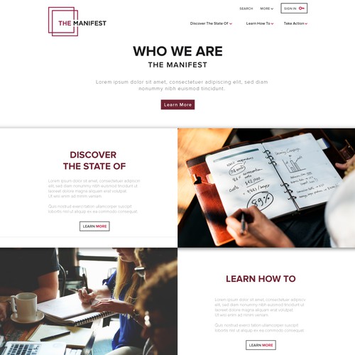 Block design with the title 'Business Guide Website'