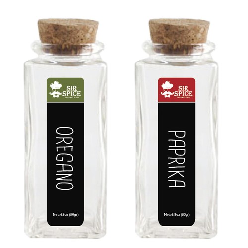 Simple label with the title 'Sir Spice!'