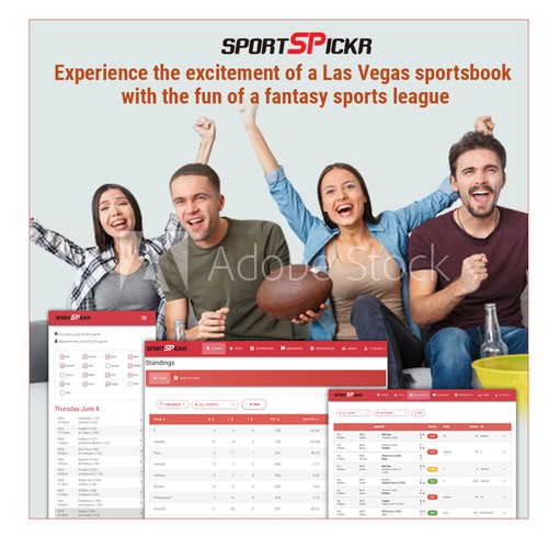 Instagram ad design with the title 'banner ad for sportspickr'