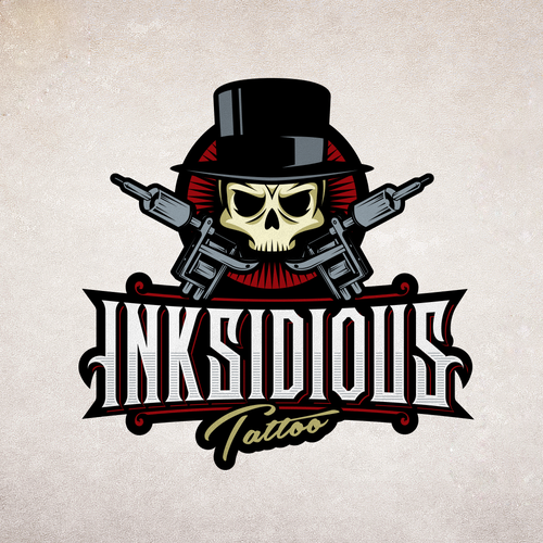 Skull design with the title 'Tattoo studio'