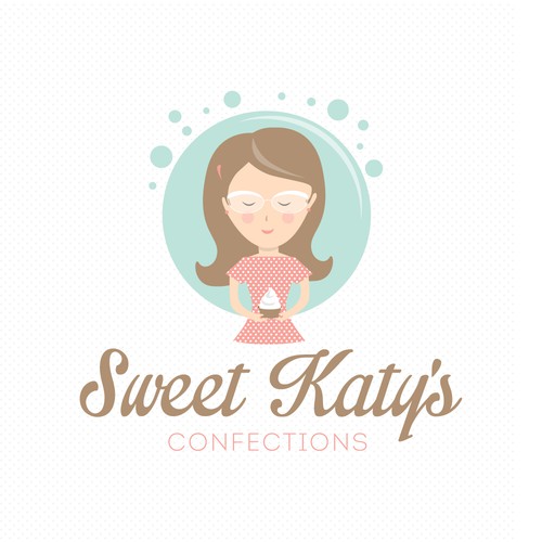 Dessert design with the title 'Katy's Confections: Whimsical Logo Design'