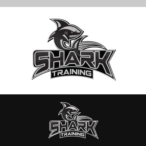 Fin design with the title 'NEEDS a logo that demonstrates speed and strength for Shark Training'