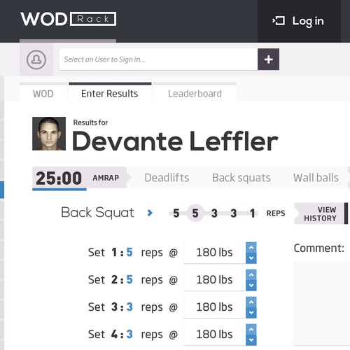 HTML5 website with the title 'App for TV to checkout Gym Workouts'
