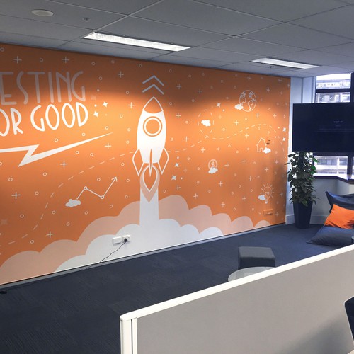 Mural artwork with the title 'Wall mural Illustration'