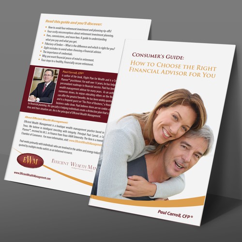 Retirement design with the title 'Cover for wealth management consumer guide'