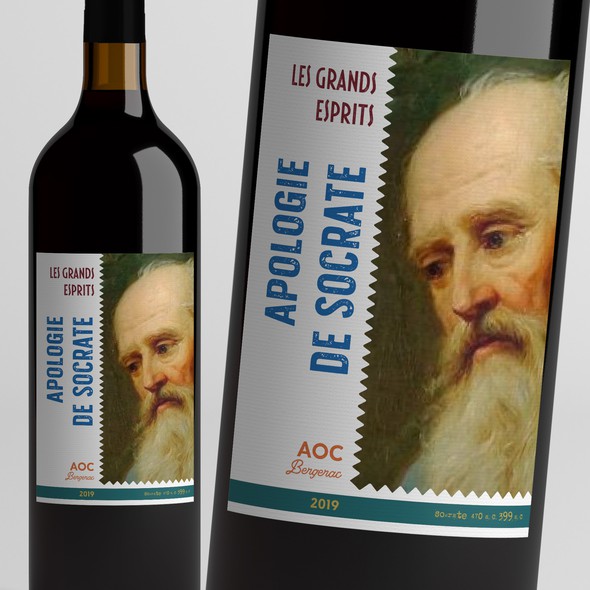 Liquor packaging with the title 'wine label'