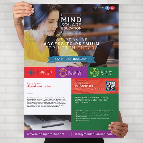 A4 design with the title 'online tutor'