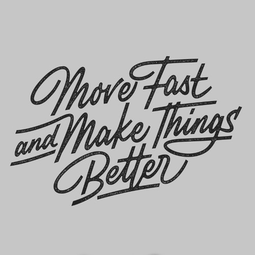 Distressed t-shirt with the title 'Fast Move Hand Lettering Typography Quote'