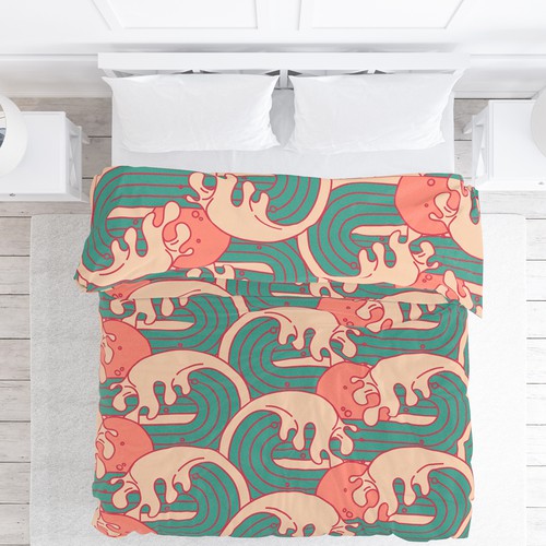 Japanese artwork with the title 'Pattern for blanket'