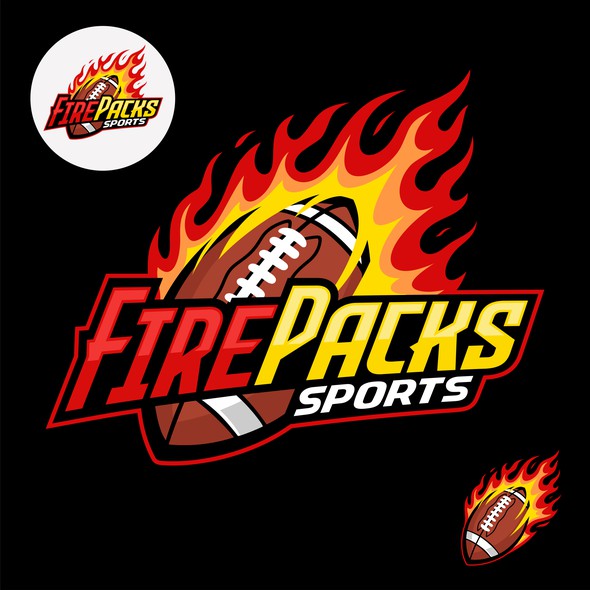 Sports logo with the title 'Firepacks Sports - live-streamed NFL football breaks'